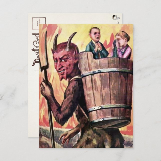 Vintage Smiling Krampus Postcard  (Front/Back)