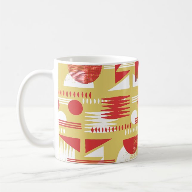 vintage smokeless abstract geometric modern style  coffee mug (Left)
