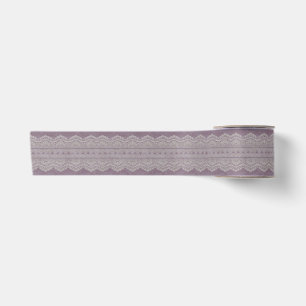 Vintage Smokey Mauve Antique Damask Faded Lace Satin Ribbon