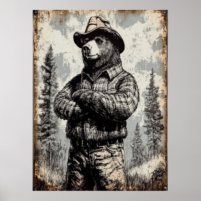 Vintage Smokey the Bear High Resolution Poster (Front)