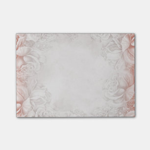 Vintage Smoky Peach English Roses Beige Neutral Post-it Notes