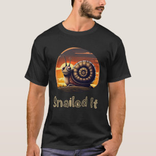 Vintage Snail Snailed It Retro Sunset T-Shirt