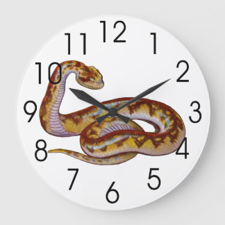 Vintage Snake Illustration Large Clock