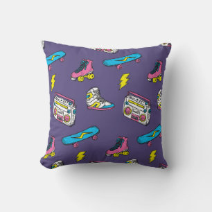 Vintage Sneakers Skateboard Retro Theme Cushion