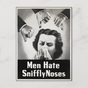 Vintage Sniffly Nose Ad Postcard