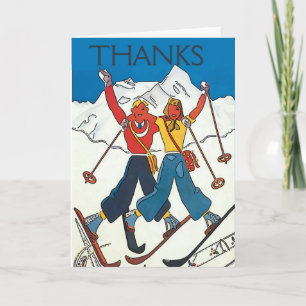 Vintage Snow Couple, add text, Card