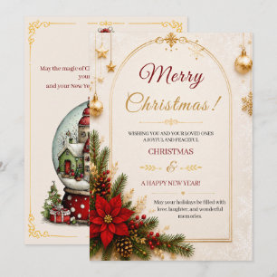 Vintage Snow Globe Christmas Card