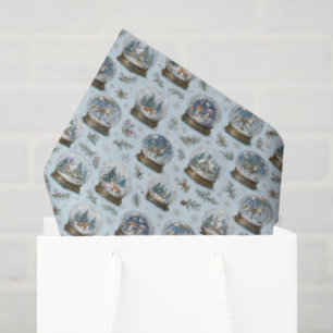 Vintage Snow Globe Winter Wonderland Christmas  Tissue Paper