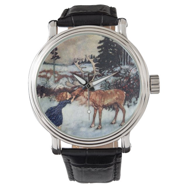 Vintage Snow Queen Illustration Watch (Front)
