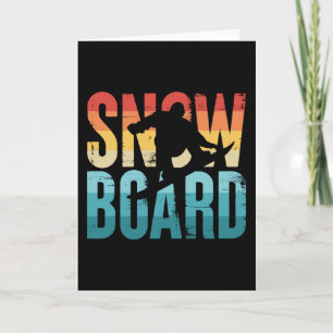 Vintage Snowboard Gift for Snowboarder Card