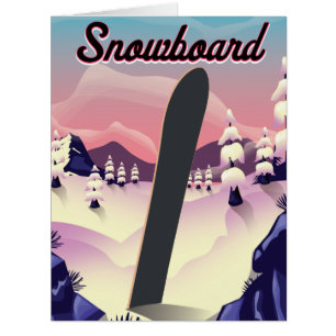 Vintage Snowboard travel poster
