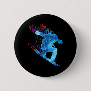 Vintage Snowboard Winter Colour Vacation Gift Snow 6 Cm Round Badge