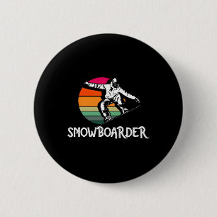 Vintage Snowboarder Retro Snowboard Winter Extreme 6 Cm Round Badge