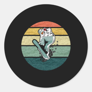 Vintage Snowboarder Snowboarding Rider Gift Tee Sh Classic Round Sticker