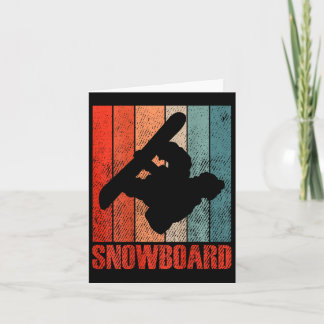 Vintage Snowboarder Snowboarding Ski Vacation Retr Card