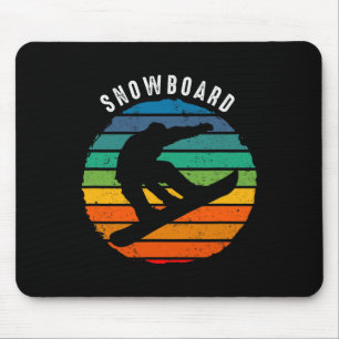 Vintage Snowboarding Clothing - Sunset Snowboard Mouse Pad