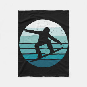 Vintage Snowboarding Fleece Blanket