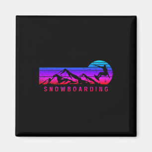 Vintage Snowboarding Men Women Snow Mountain Winte Magnet