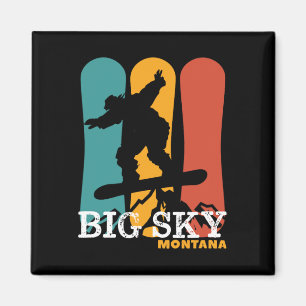 Vintage Snowboarding Resort Big Sky Montana  Magnet