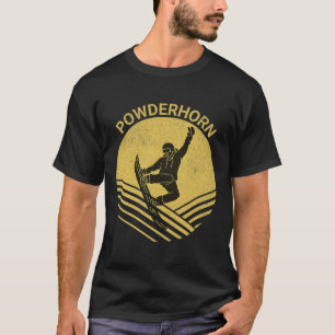 Vintage Snowboarding Snowboarder Powderhorn Colora T-Shirt