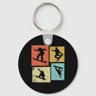 Vintage Snowboarding Snowboarder Retro Men Women K Key Ring