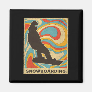 Vintage Snowboarding Sport Retro Poster Gift Magnet