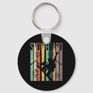 Vintage Snowboarding T Shirt - Retro Vintage Snowb Key Ring