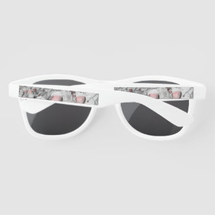 Vintage Snowed Trees with ornaments drawing Sunglasses