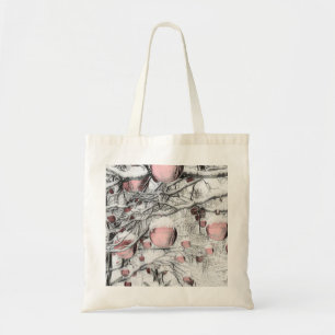 Vintage Snowed Trees with ornaments drawing Tote Bag