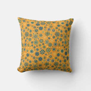 Vintage Snowflakes on Yellow Cushion
