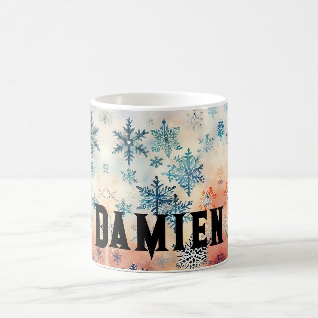 Vintage Snowflakes Pattern - Custom Coffee Mug (Center)