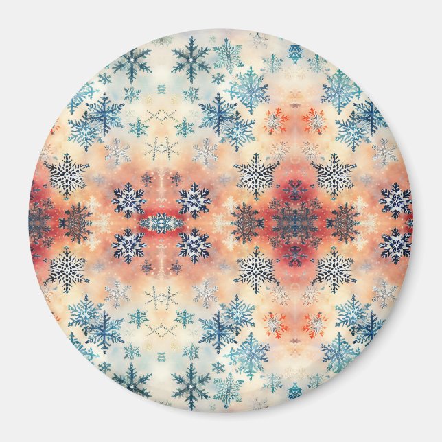 Vintage Snowflakes Pattern - Magnet (Front)
