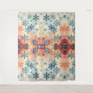 Vintage Snowflakes Pattern - Tapestry
