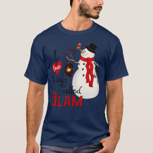 Vintage Snowflakes Snowman I Love Being Called Gla T-Shirt