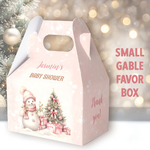 Vintage Snowman Christmas Girl Baby Shower Small Favour Box