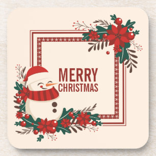 Vintage Snowman Christmas Holiday Coaster