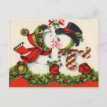 Vintage Snowman Christmas Postcard<br><div class="desc">Beautiful Victorian Christmas postcards! Look for matching postage! All images lovingly restored for best printing quality! Easy to customise!</div>