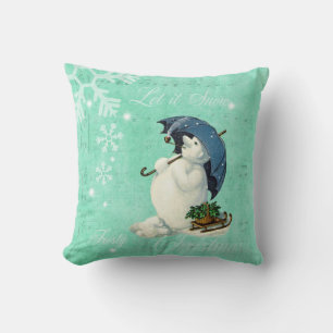 Vintage Snowman Cushion