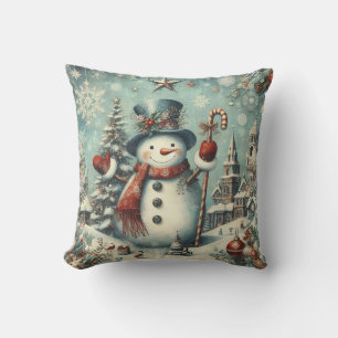 Vintage Snowman Cushion