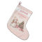 Vintage Snowman Girl Pink 1st Christmas Stocking