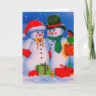 Vintage Snowman Holiday Card