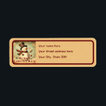 Vintage Snowman - Merry Christmas return label Return Address Label<br><div class="desc">Complete your holiday correspondence with the Vintage Snowman - Merry Christmas return labels. These charming labels feature a delightful vintage snowman design that adds a touch of nostalgia to your Christmas cards and packages. With their high-quality adhesive backing, these labels securely stick to envelopes and packages, ensuring your mail arrives...</div>