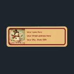 Vintage Snowman - Merry Christmas return label Return Address Label<br><div class="desc">Complete your holiday correspondence with the Vintage Snowman - Merry Christmas return labels. These charming labels feature a delightful vintage snowman design that adds a touch of nostalgia to your Christmas cards and packages. With their high-quality adhesive backing, these labels securely stick to envelopes and packages, ensuring your mail arrives...</div>