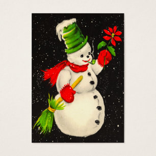 Vintage Snowman Name Tags