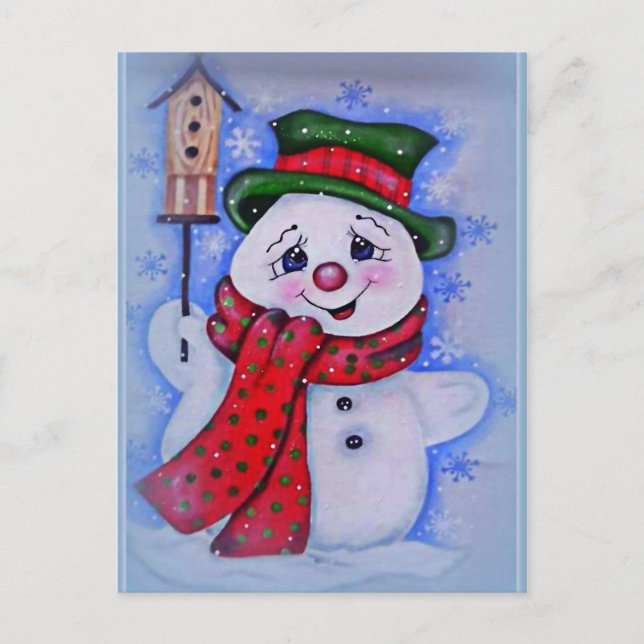 Vintage Snowman Postcard (Front)