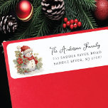 Vintage Snowman Return Address Return Address Label<br><div class="desc">Our festive return address label features a cute vintage snowman. It's the perfect way to let your friends and family know where you live during the holiday season.  This label is sure to add a touch of holiday cheer to your mail and get noticed by everyone who sees it.</div>