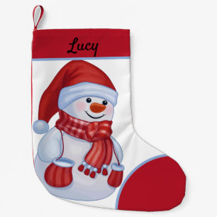 Vintage Snowman Small Christmas Stocking