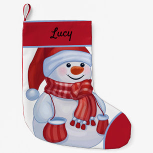 Vintage Snowman Small Christmas Stocking