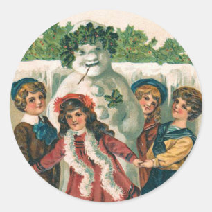 Vintage Snowman sticker