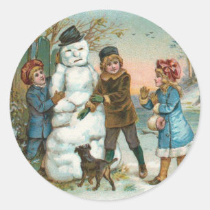 Vintage Snowman sticker